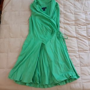 Unique Shawl Collar wrap dress with balloon ruffle